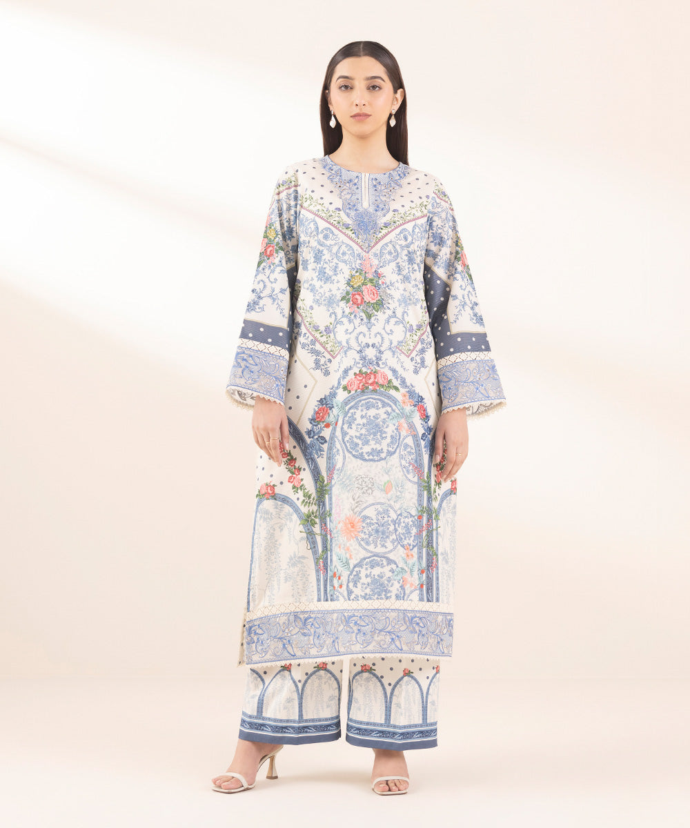 Embroidered Zari Lawn Shirt