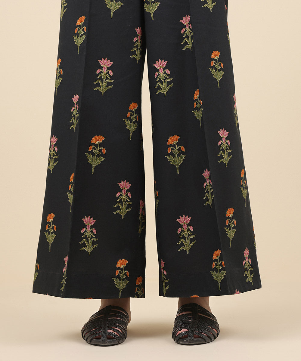 Women's Pret Cambric Black Printed Culottes