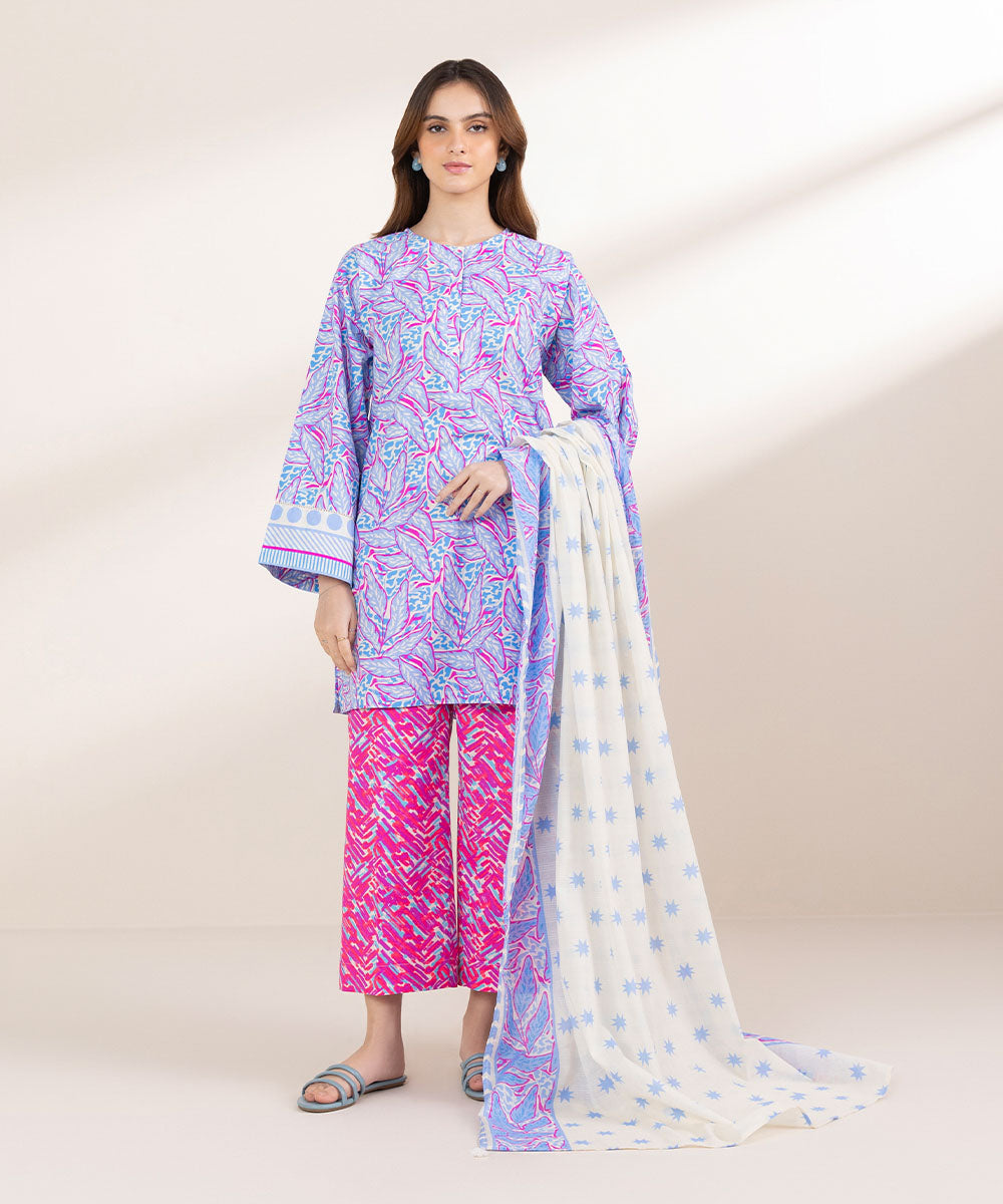 Textured Lawn White Printed Dupatta