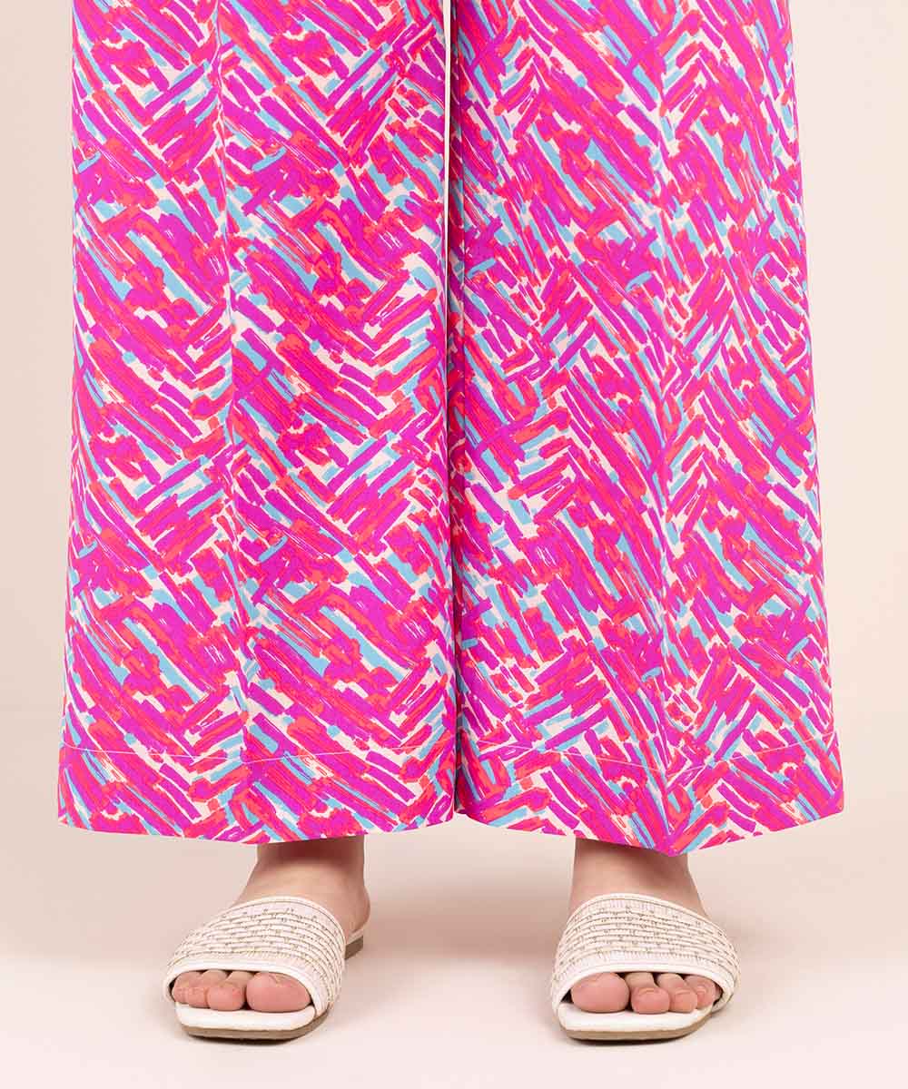 Women's Pret Cambric Pink Printed Culottes