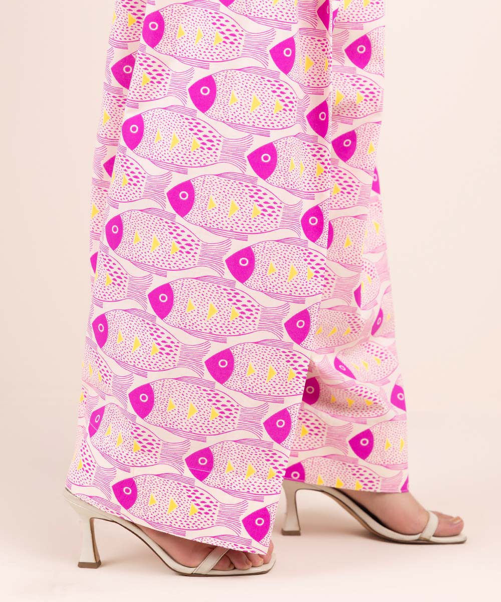 Women's Pret Cambric Pink Printed Shalwar