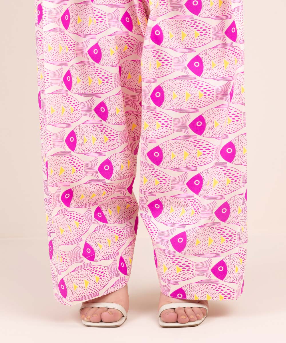 Women's Pret Cambric Pink Printed Shalwar