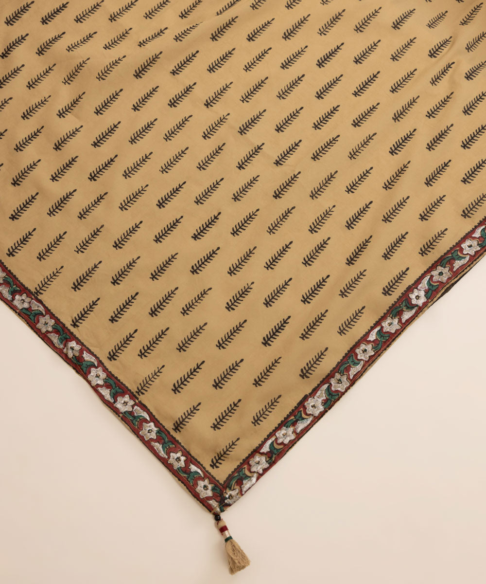 Fine Voile Brown Printed Dupatta