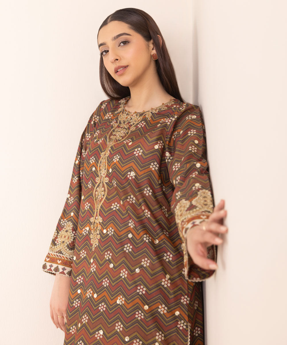 Embroidered Zari Lawn Shirt