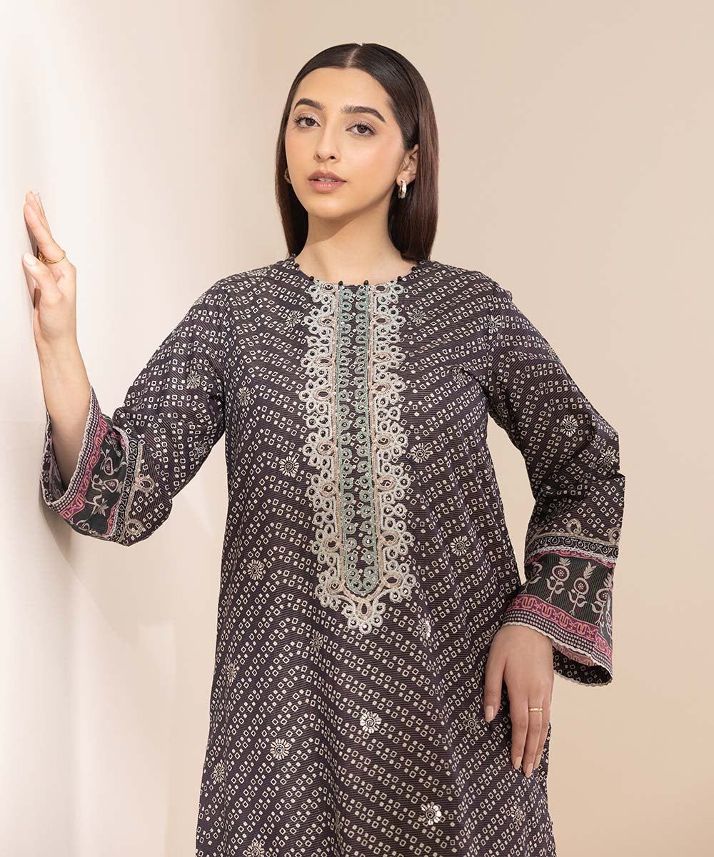 Embroidered Zari Lawn Shirt