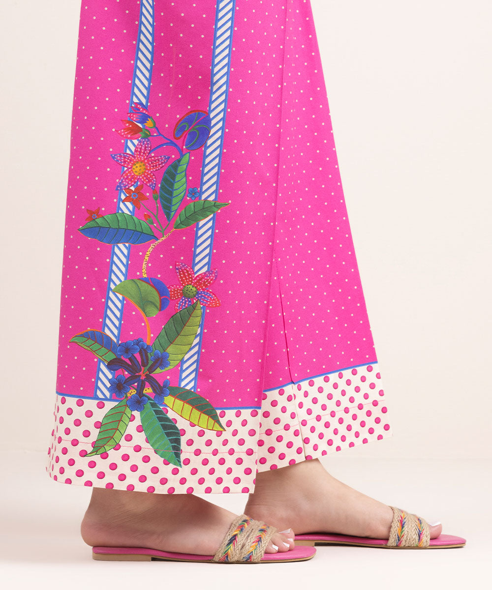 Women's Pret Cambric Pink Printed Culottes