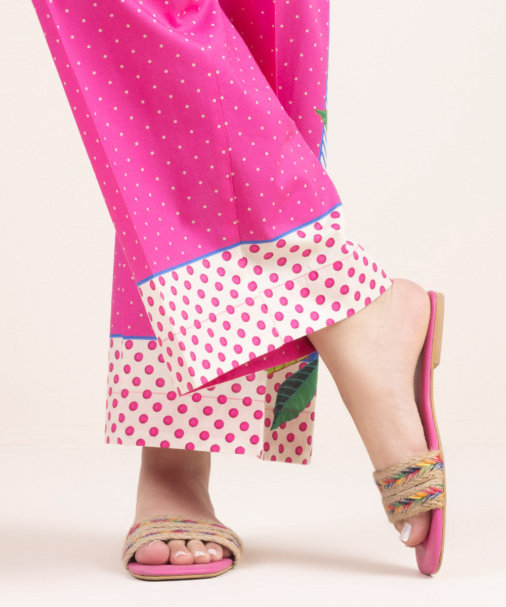 Women's Pret Cambric Pink Printed Culottes