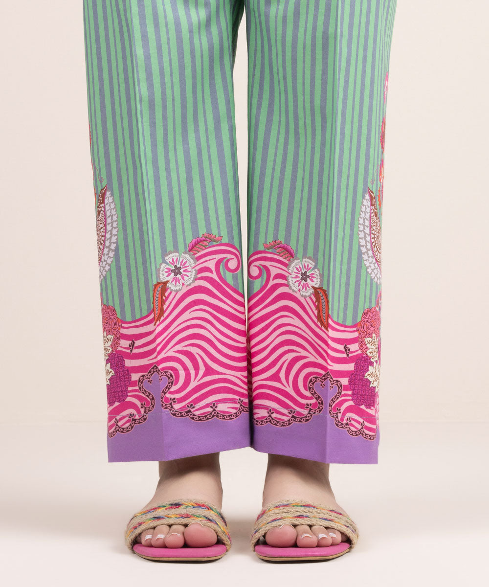 Women's Pret Cambric Multi Printed Straight Pants