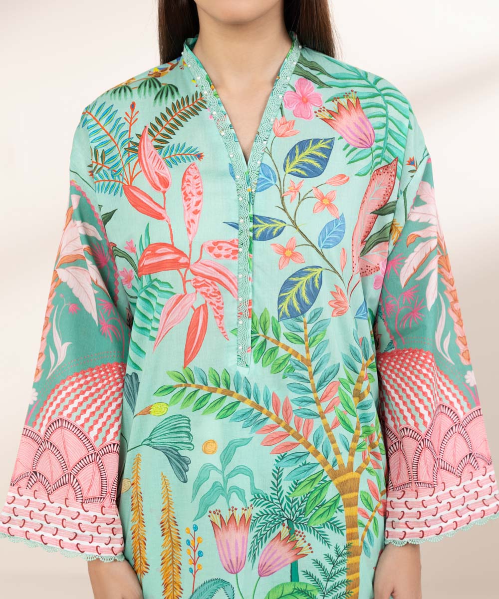 Women's Pret Lawn Printed Multi Drop Shoulder Shirt