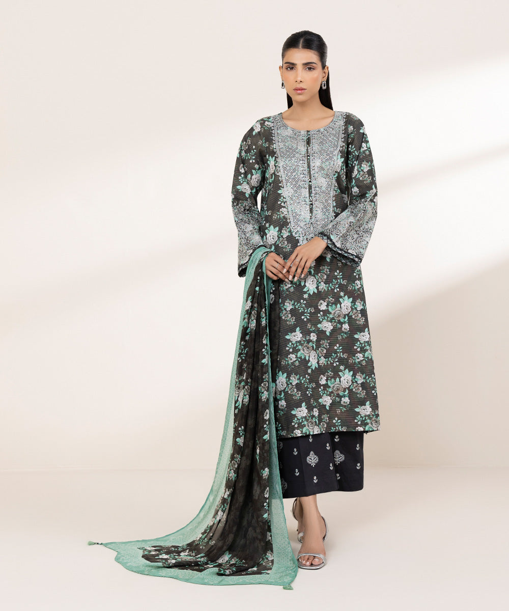 Bemberg Tissue Black Printed Dupatta