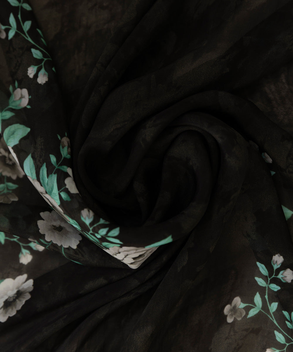 Bemberg Tissue Black Printed Dupatta