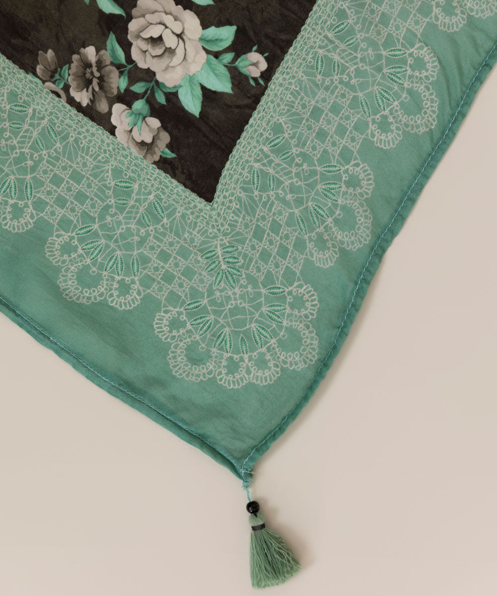 Bemberg Tissue Black Printed Dupatta
