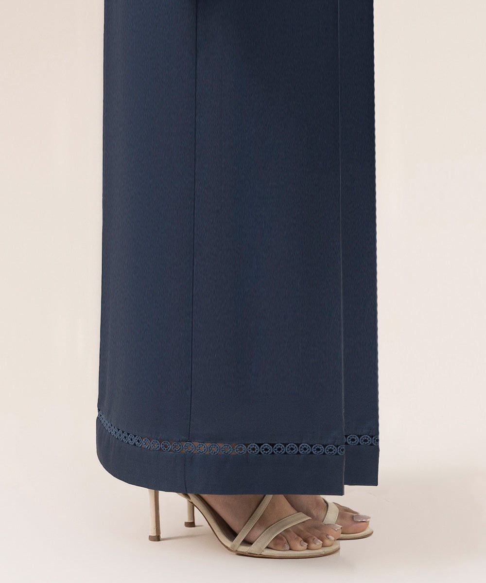 Women's Pret Cambric Blue Solid Culottes