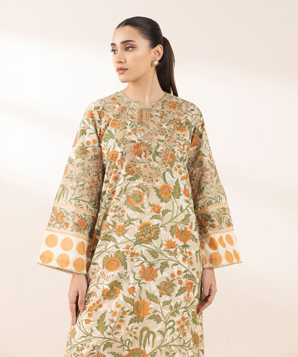 Women's Pret Zari Lawn Multi Embroidered A-Line Shirt