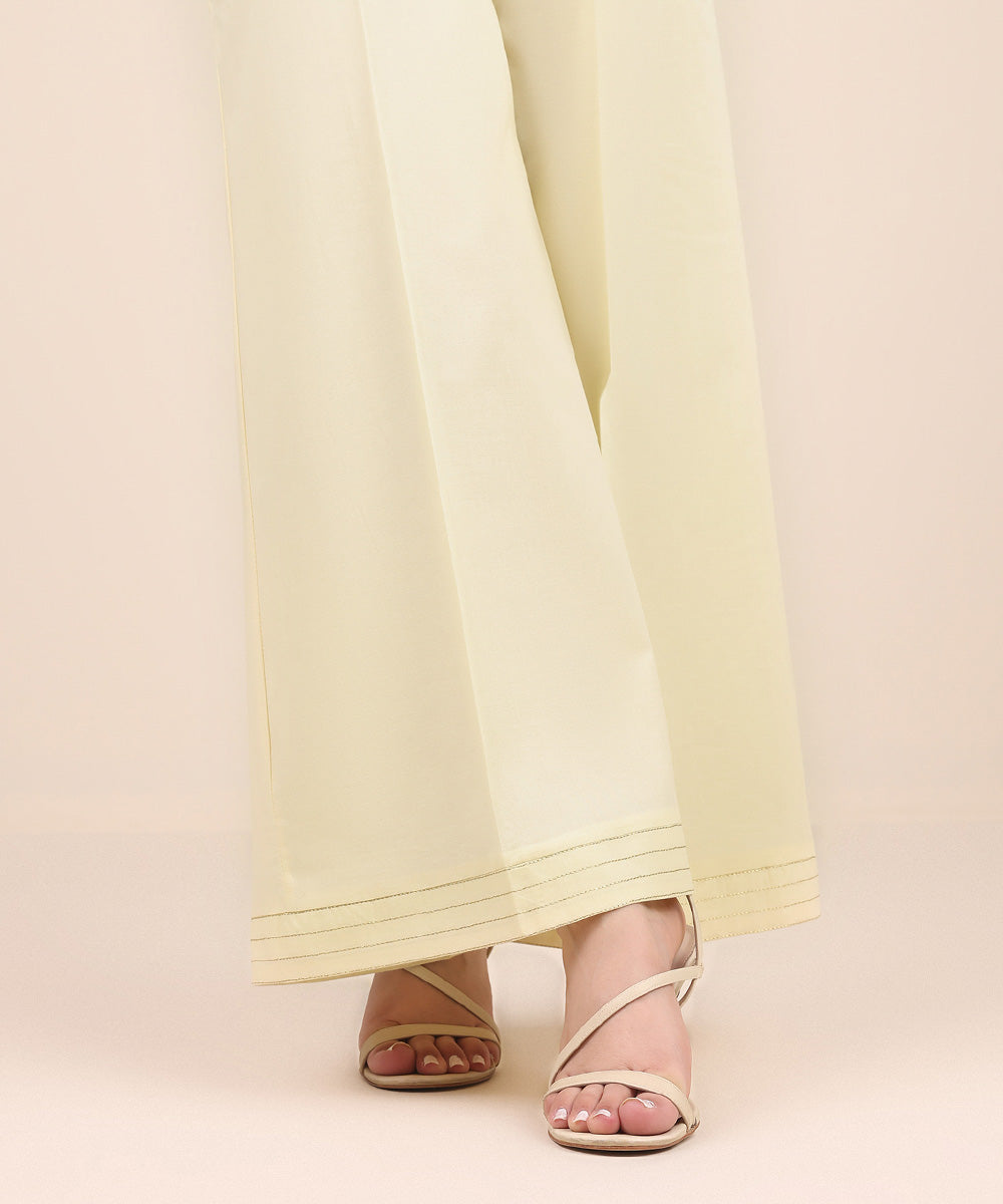 Women's Pret Cambric Beige Embroidered Culottes