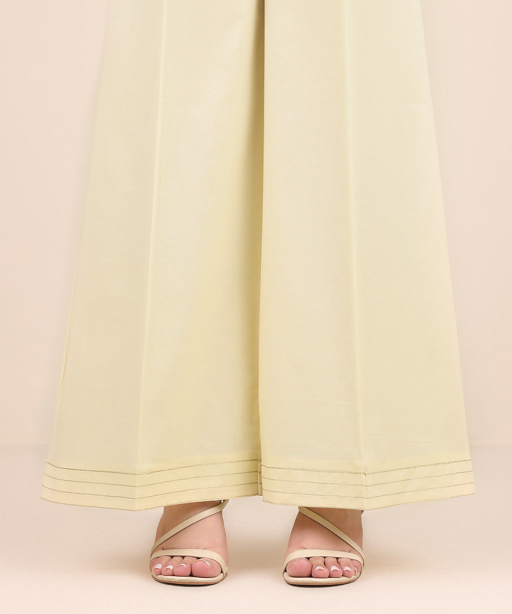 Women's Pret Cambric Beige Embroidered Culottes