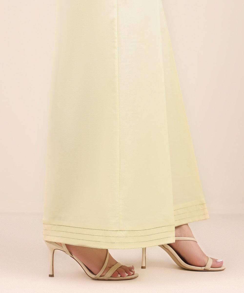 Women's Pret Cambric Beige Embroidered Culottes