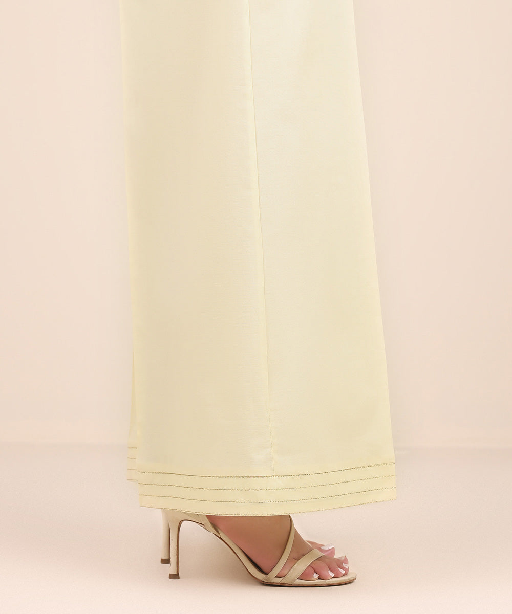 Women's Pret Cambric Beige Embroidered Culottes