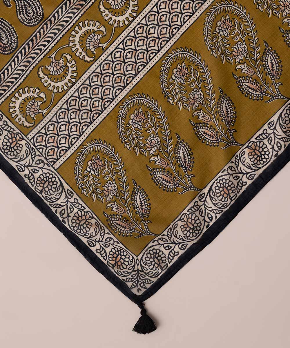 Textured Voile Beige Printed Dupatta