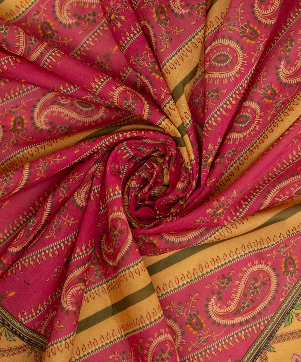 Fine Voile Pink Printed Dupatta