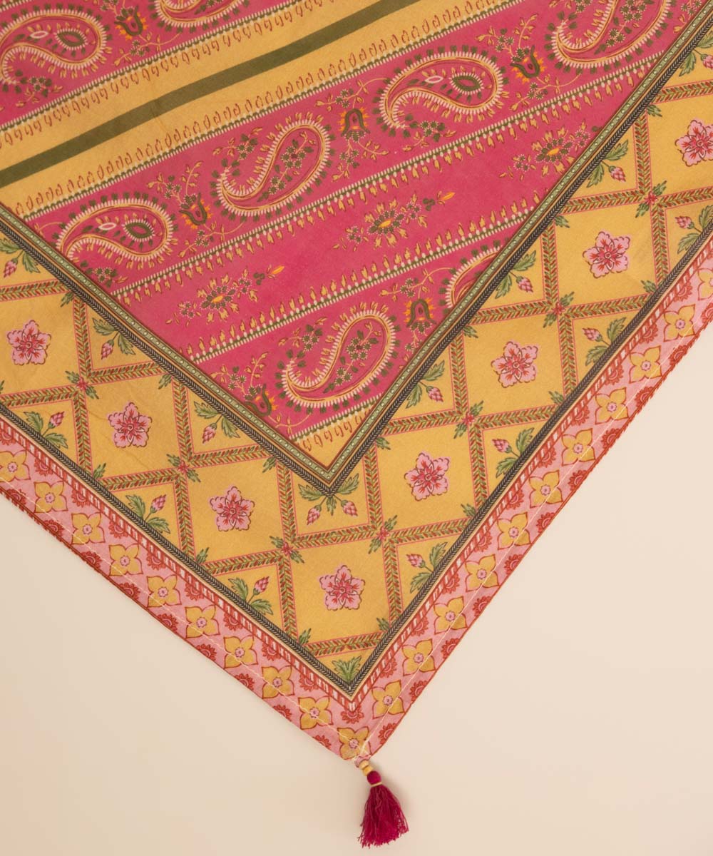 Fine Voile Pink Printed Dupatta