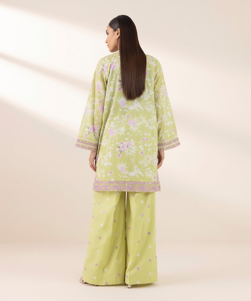 Women's Pret Lawn Green Embroidered A-Line Shirt