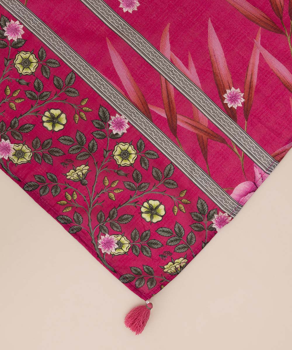 Textured Lawn Pink Embroidered Dupatta