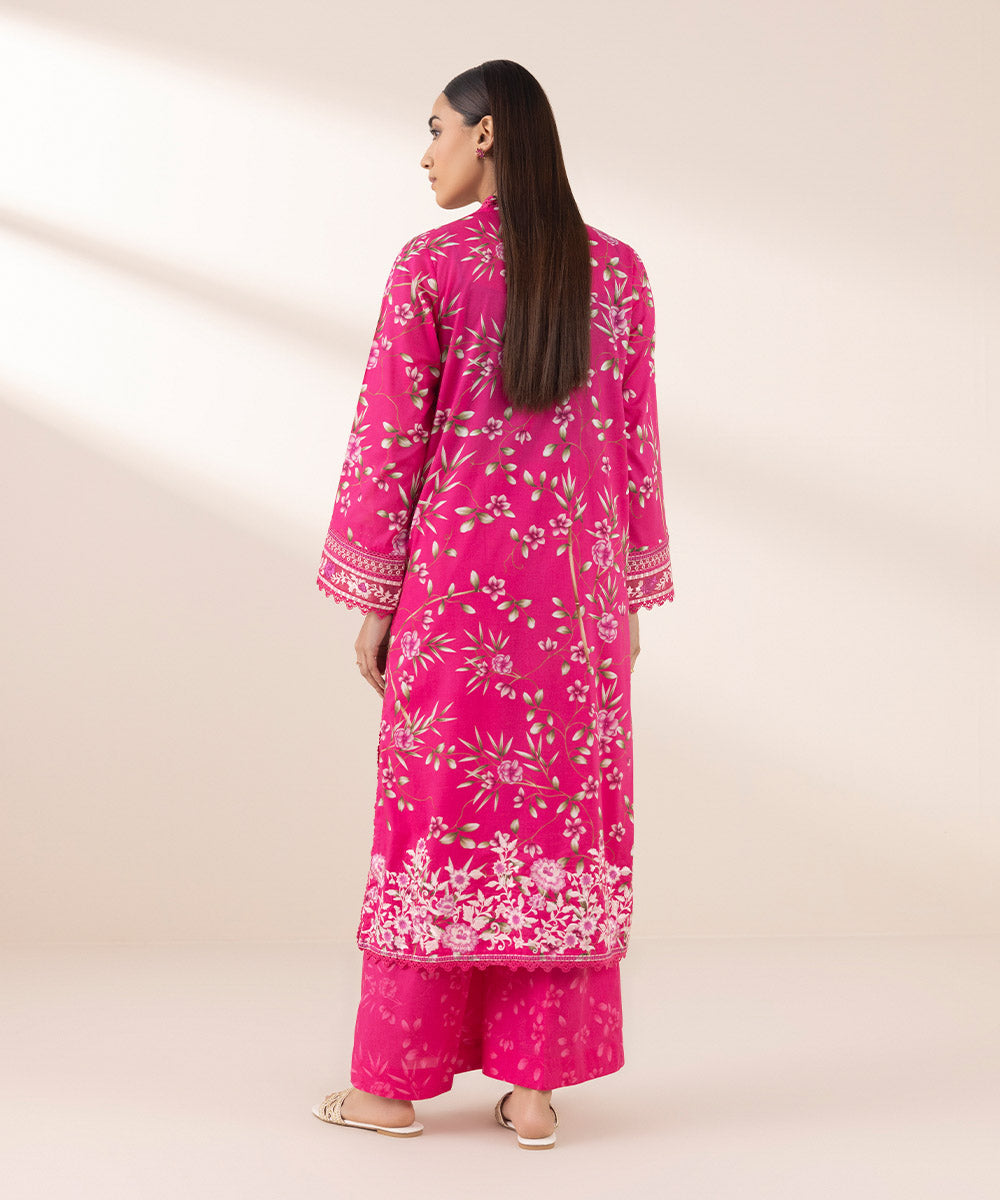 Women's Pret Lawn Pink Embroidered A-Line Shirt