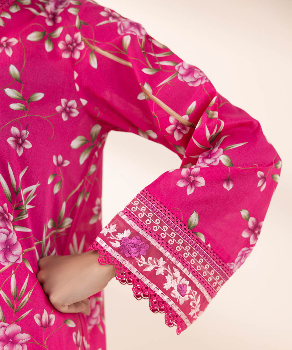 Women's Pret Lawn Pink Embroidered A-Line Shirt