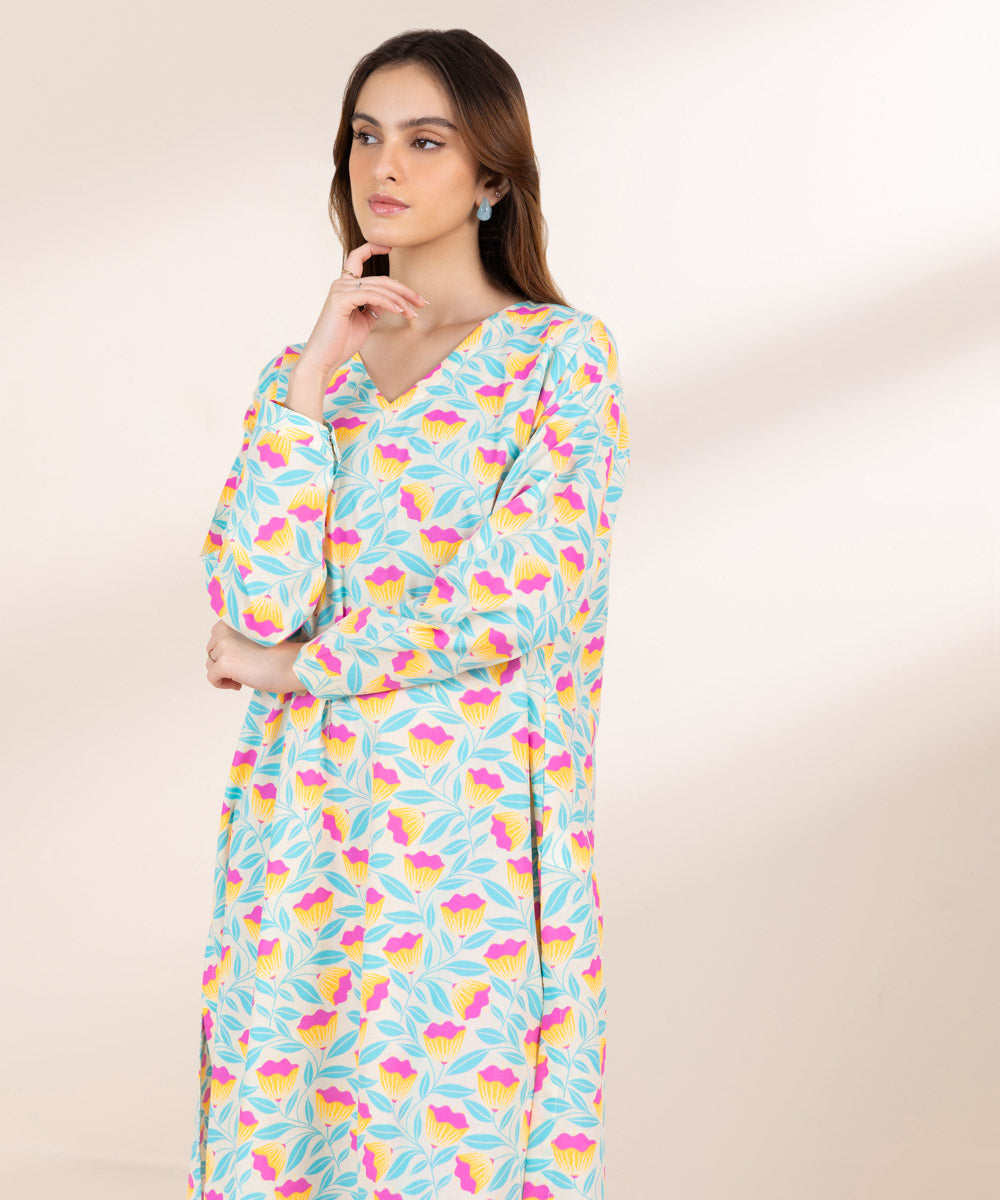 Women's Pret Cambric Multi Printed A-Line Shirt