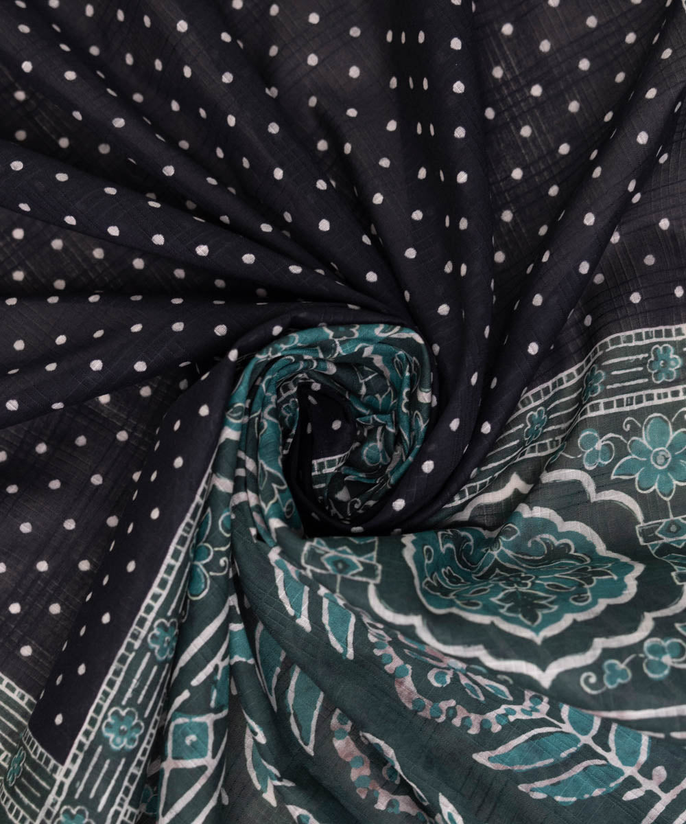 Textured Voile Green Printed Dupatta