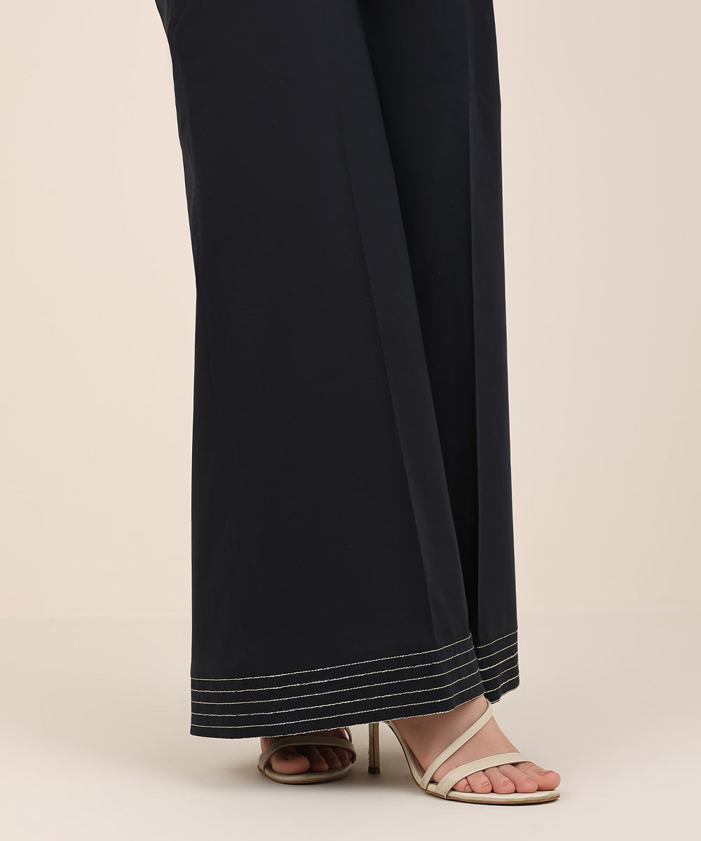 Solid Cambric Flared Pants