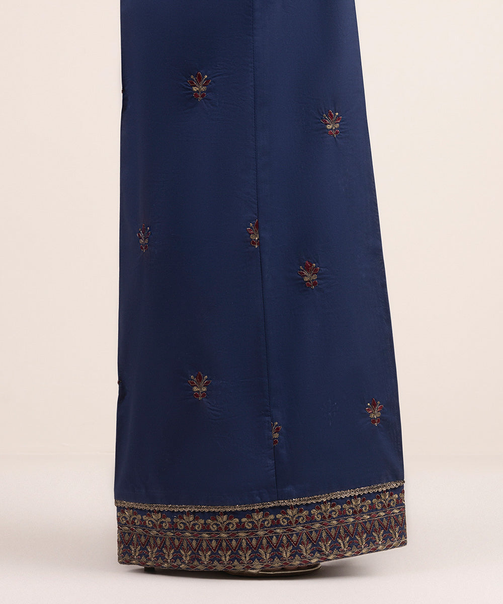 Women's Pret Cambric Blue Embroidered Culottes