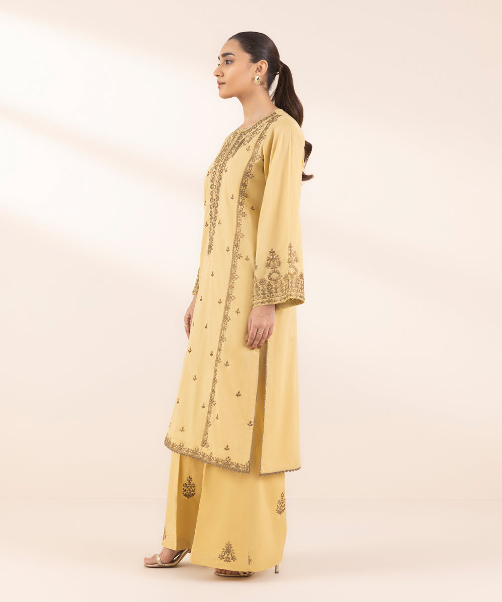 Women's Pret Lawn Embroidered Yellow A-Line Shirt