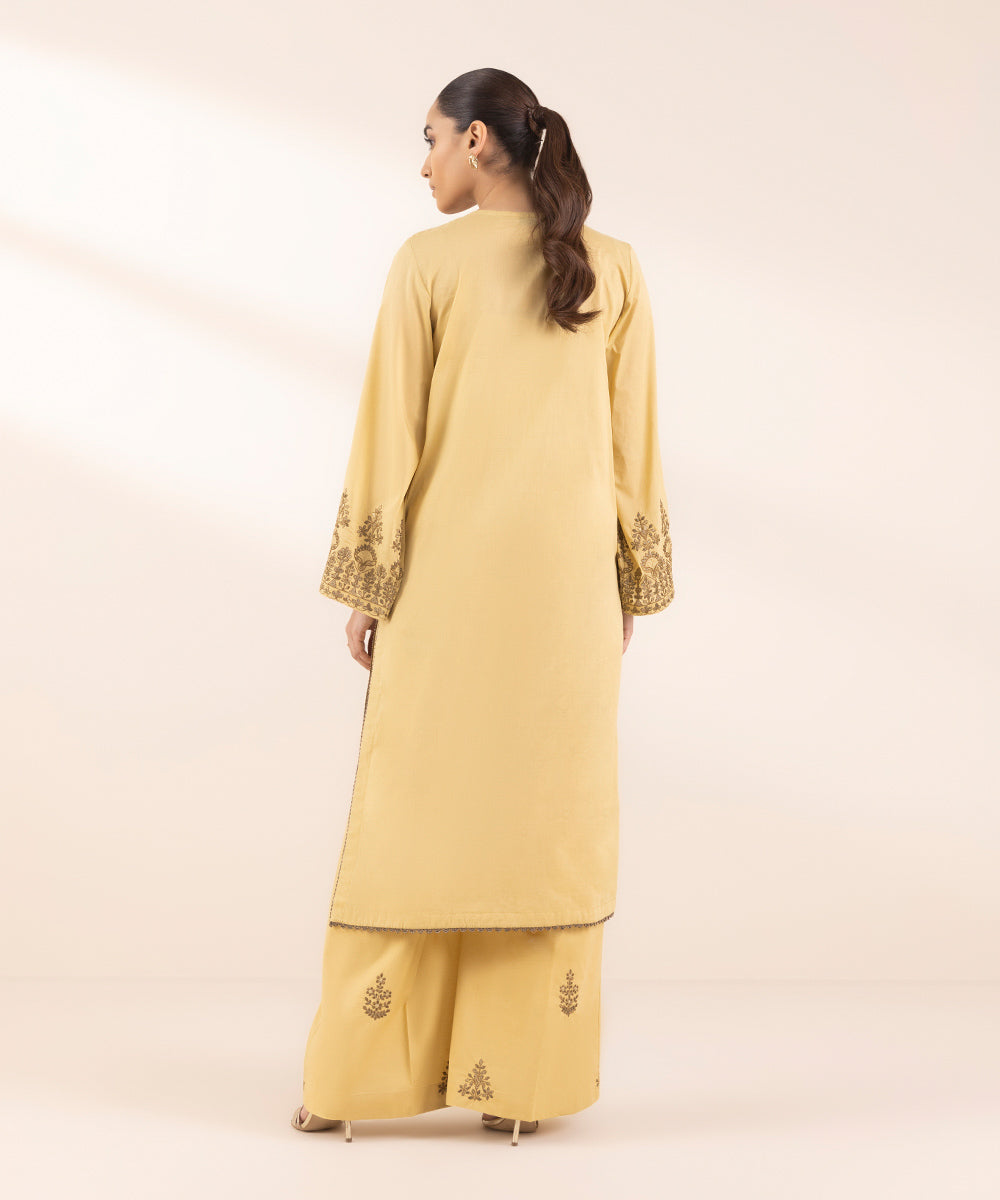 Women's Pret Lawn Embroidered Yellow A-Line Shirt