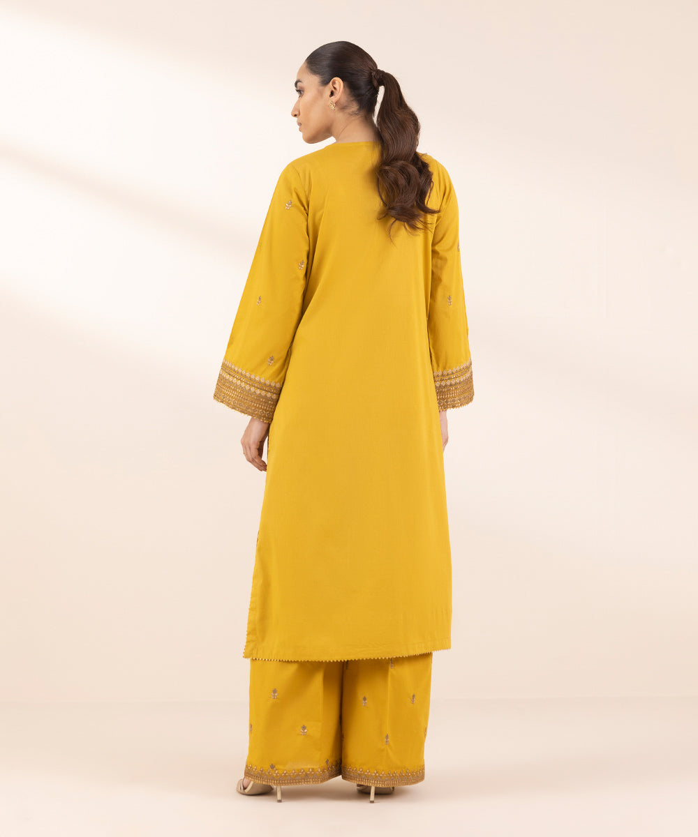 Women's Pret Lawn Embroidered Yellow A-Line Shirt