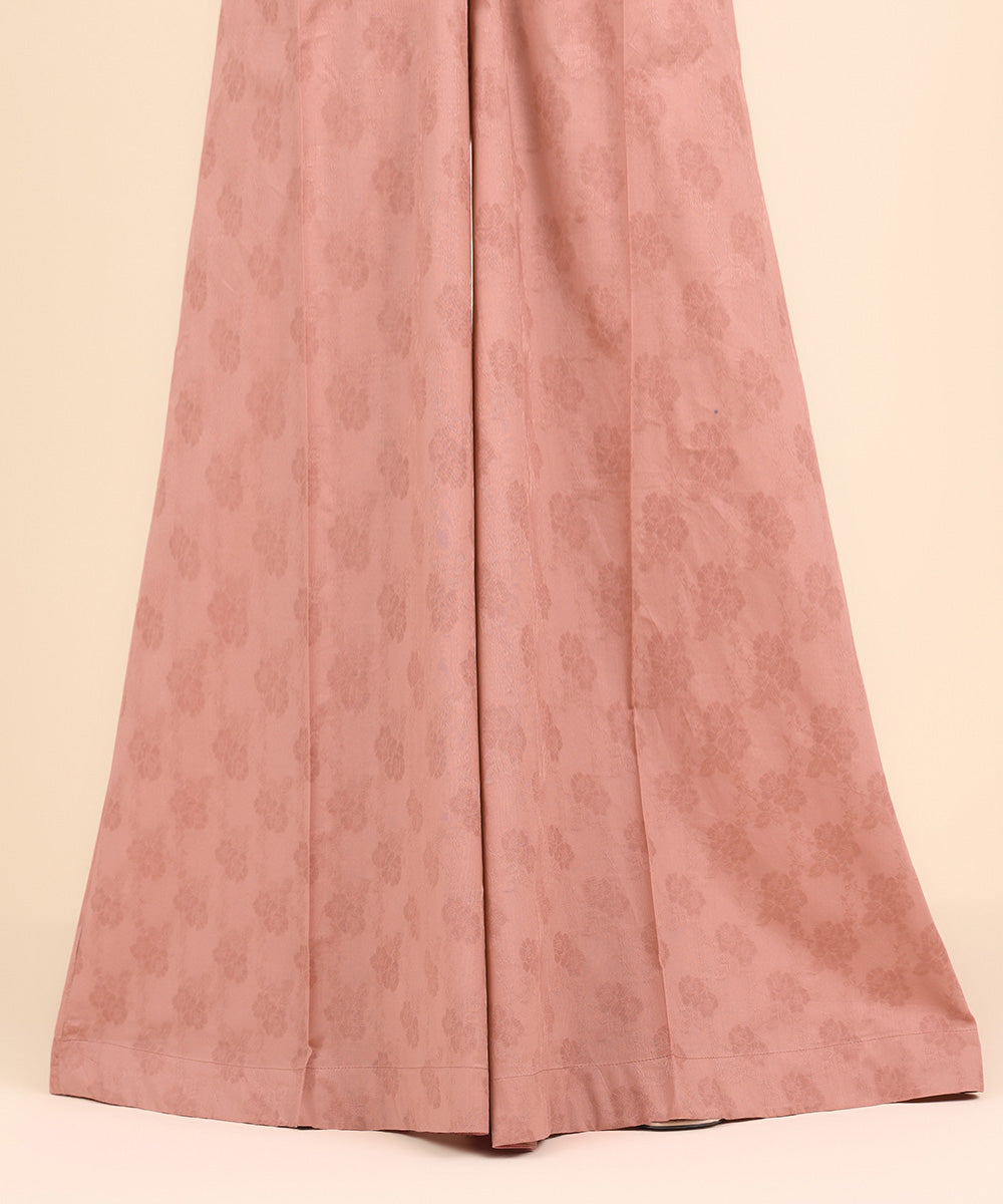 Women's Pret Yarn Dyed Pink Solid Sharara