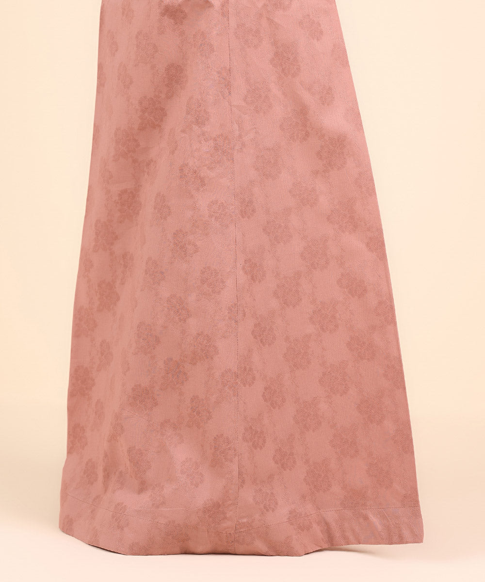 Women's Pret Yarn Dyed Pink Solid Sharara