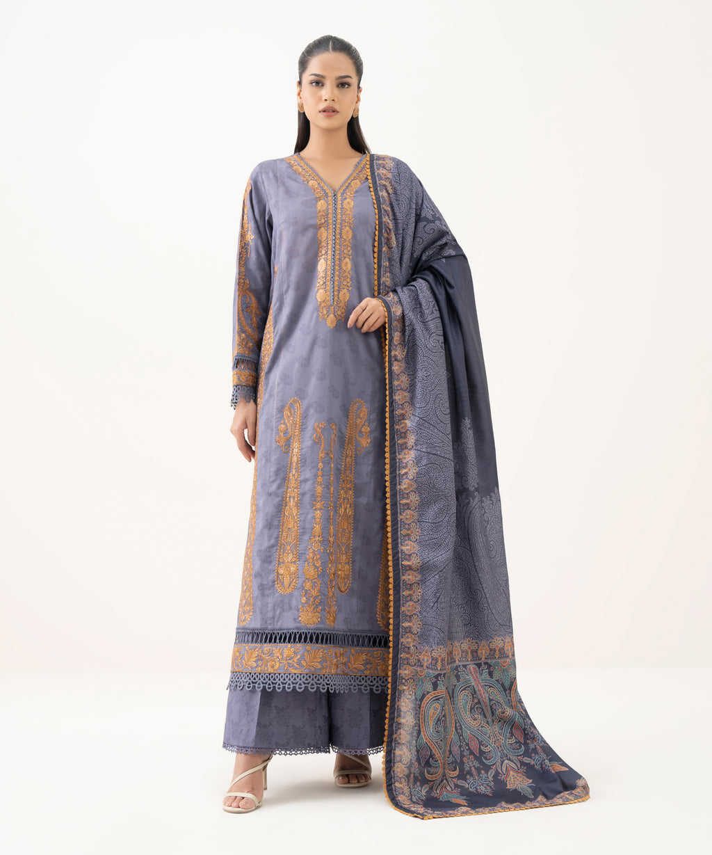 Women's Textured Silk Purple Printed Dupatta