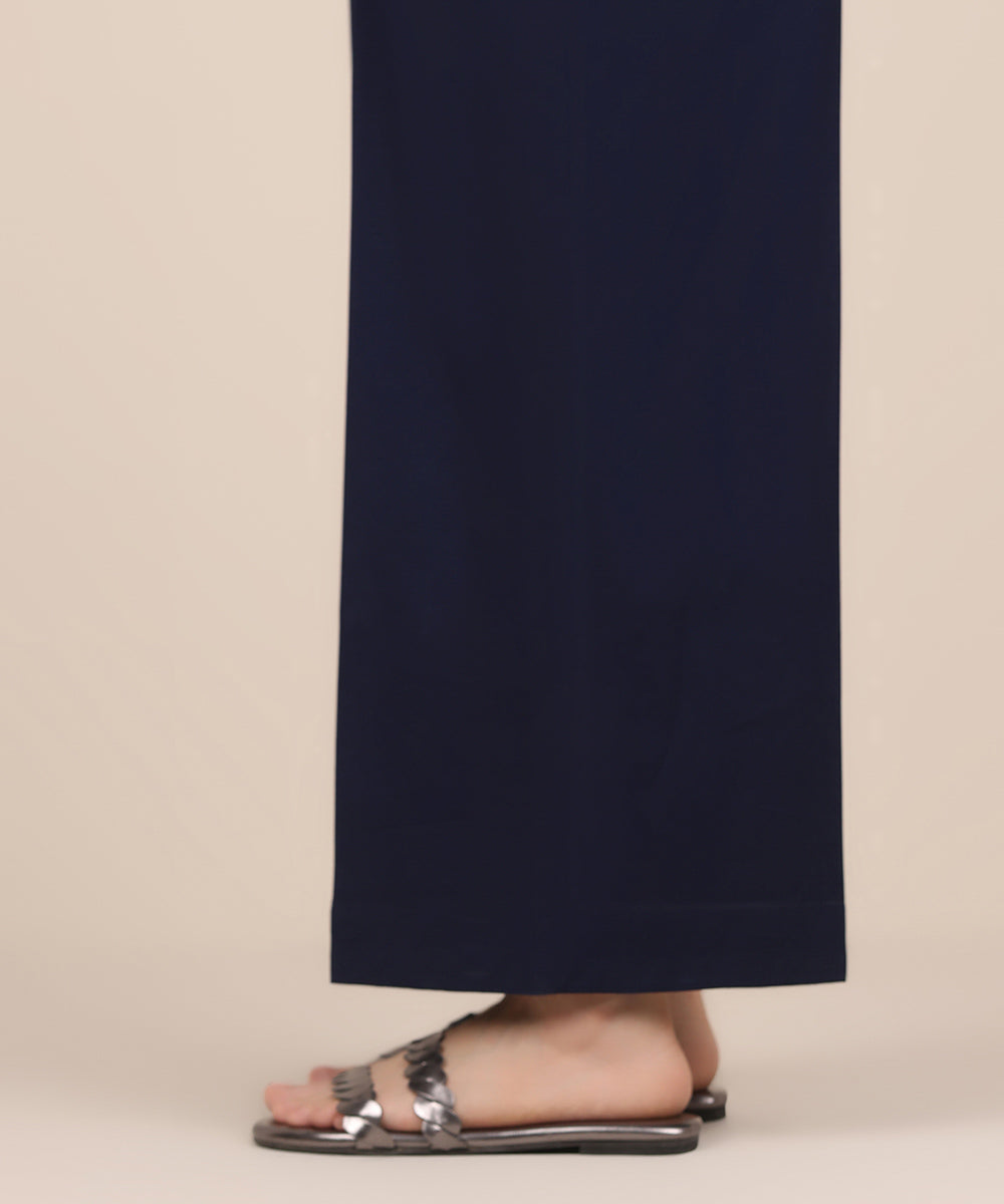 Women's RTW Cambric Blue Solid Culottes