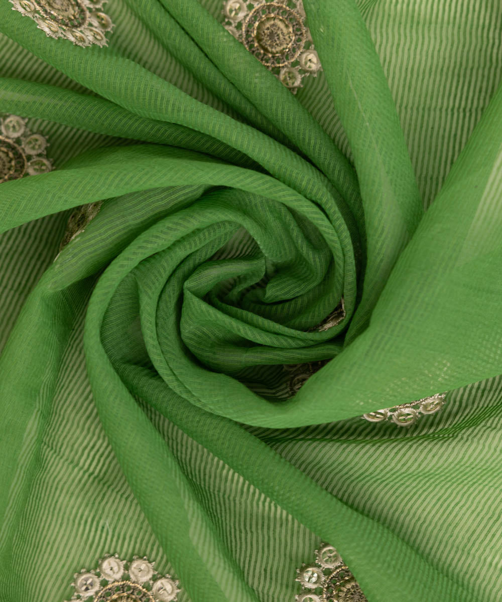 Blended Textured Karandi Green Embroidered Dupatta