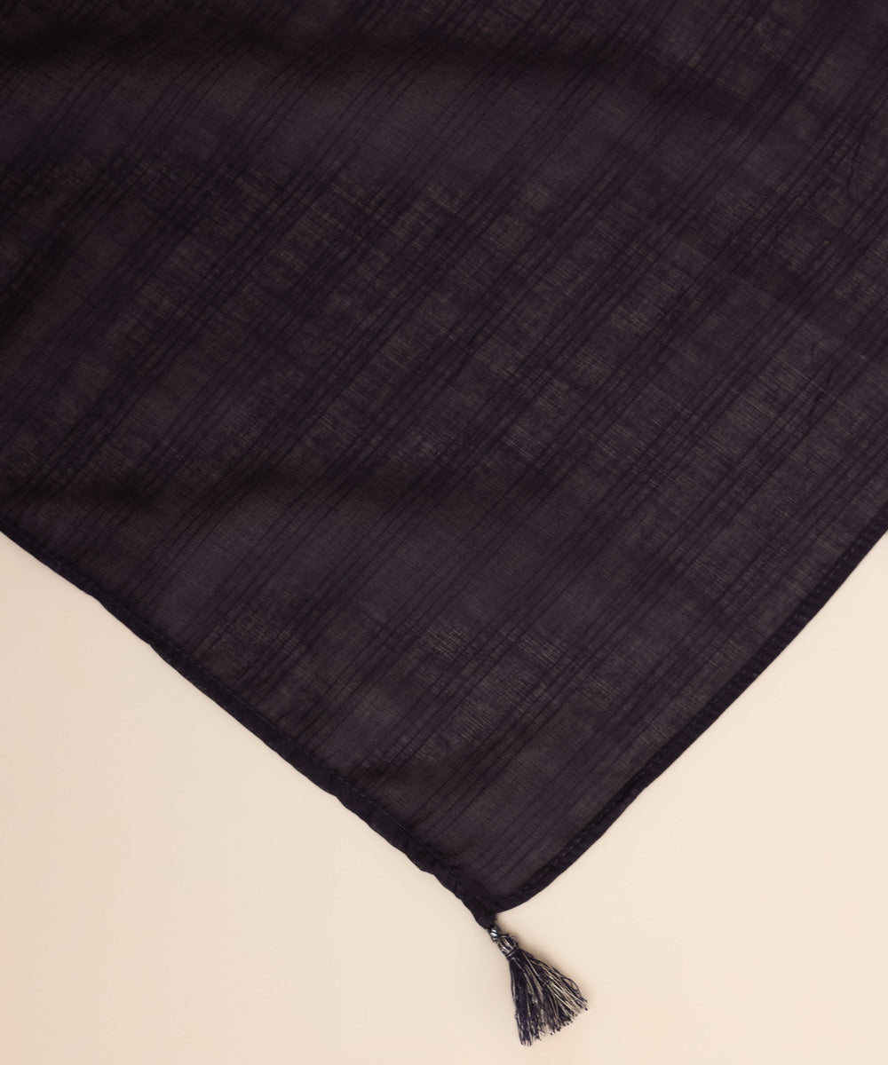Textured Voile Purple Solid Dupatta