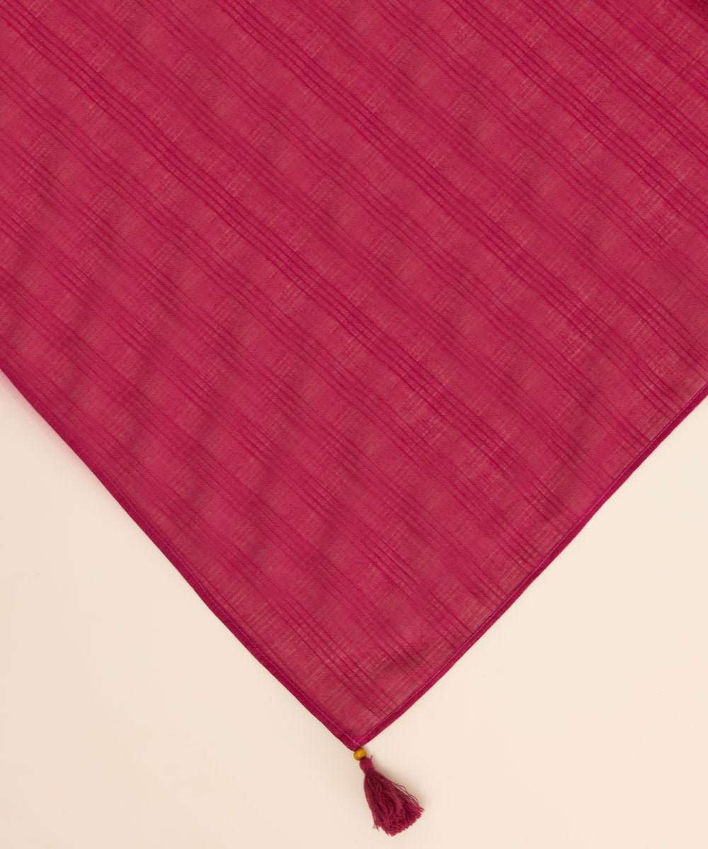 Textured Voile Pink Solid Dupatta