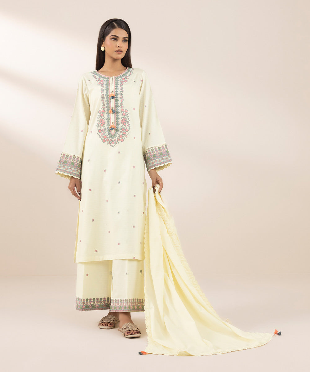 Lawn Beige Solid Dupatta