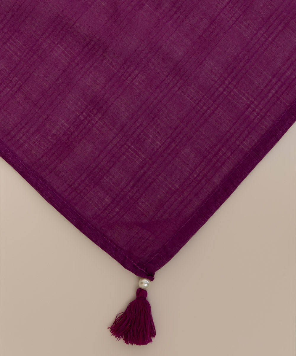 Textured Voile Purple Solid Dupatta