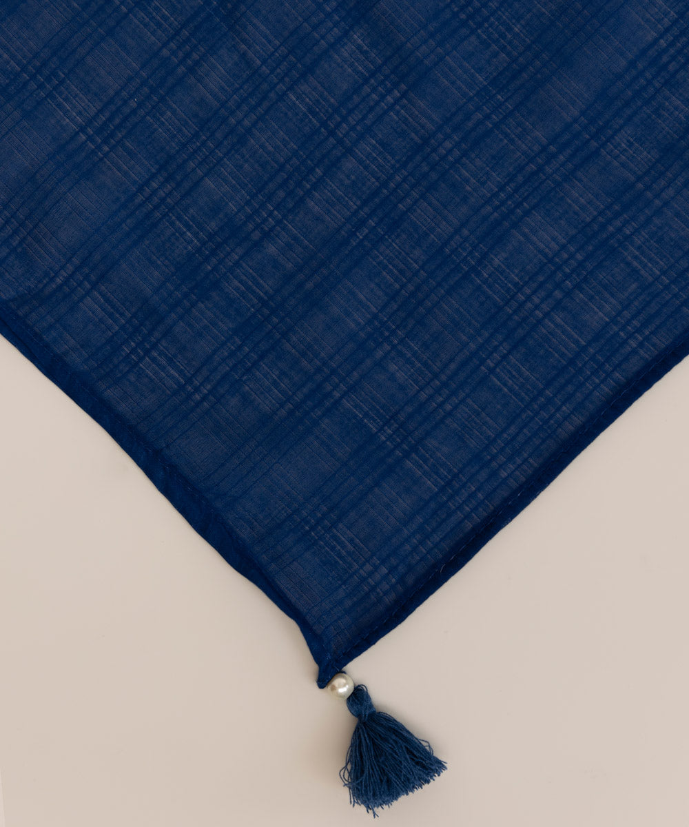 Textured Voile Blue Solid Dupatta