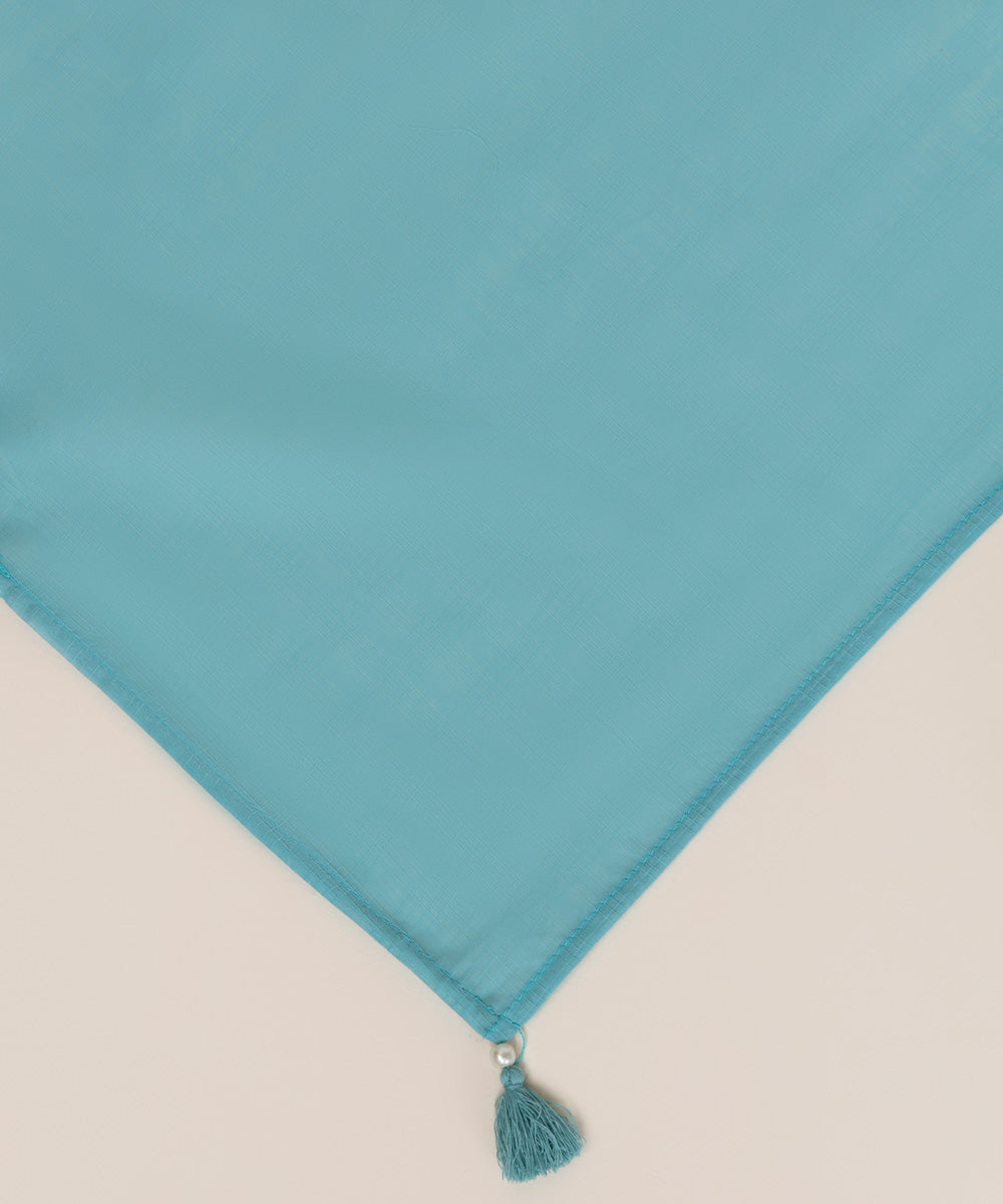 Textured Voile Blue Solid Dupatta
