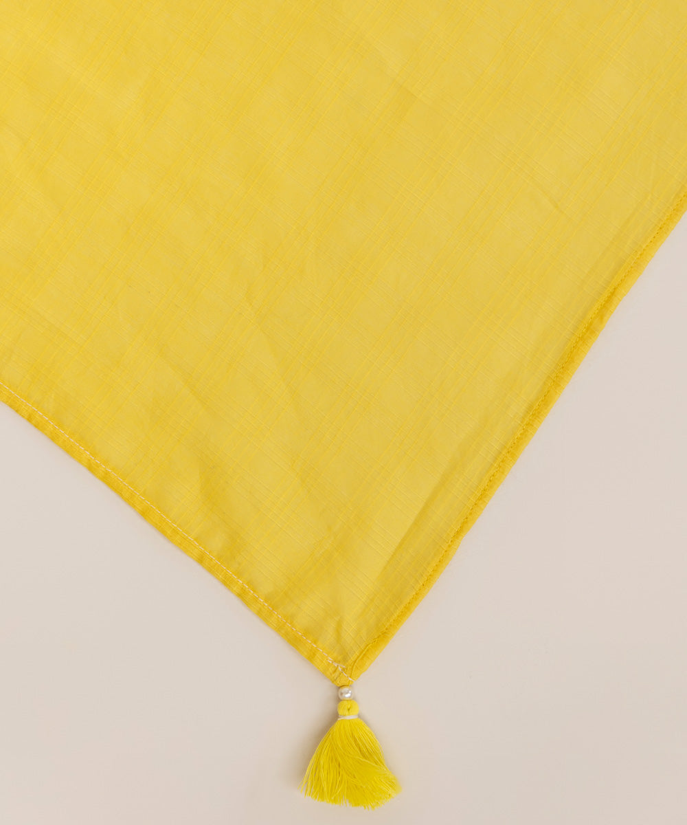 Textured Voile Yellow Solid Dupatta