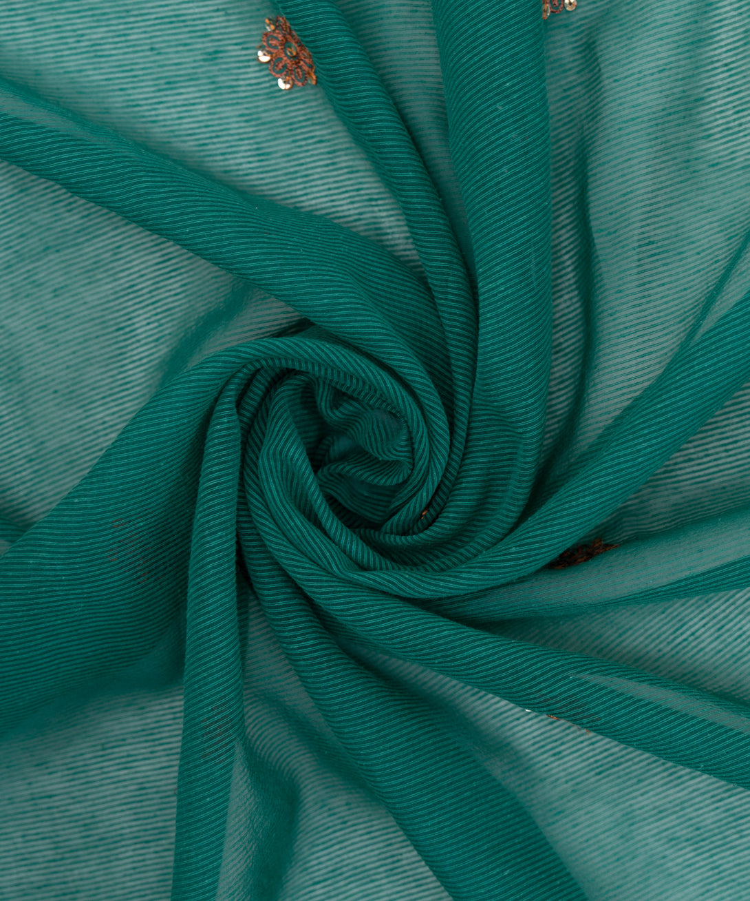 Blended Textured Karandi Green Embroidered Dupatta
