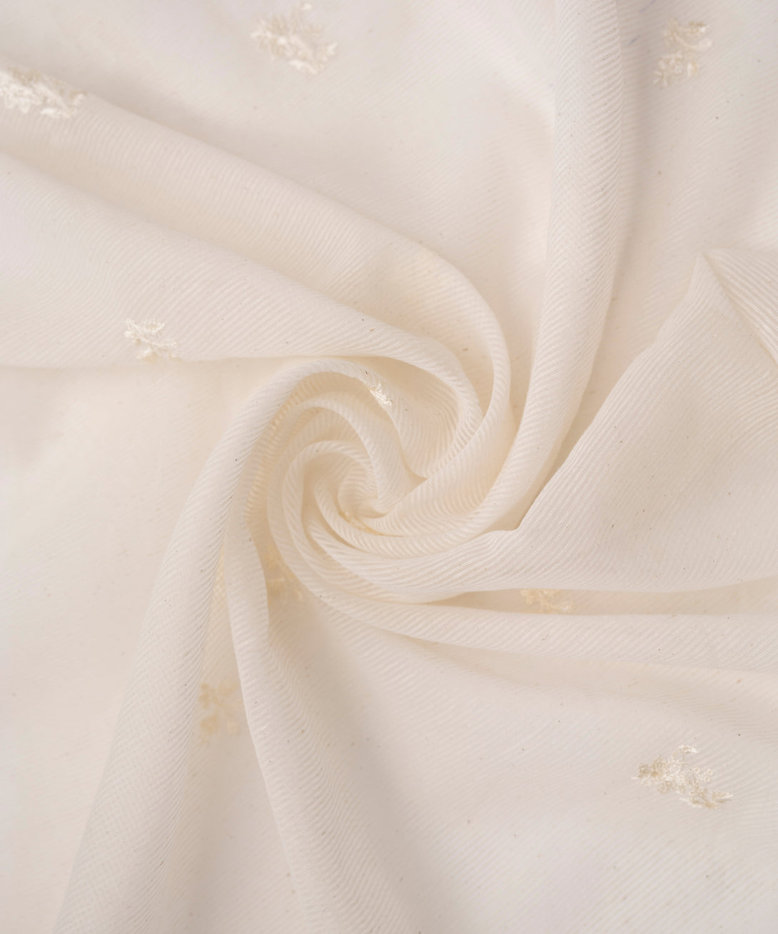 Blended Textured Karandi Off White Embroidered Dupatta